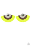 Paparazzi Fan The FLAMBOYANCE - Yellow Post Earrings