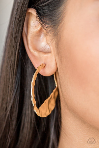 Paparazzi The BEAST Of Me - Gold Hoop Earrings