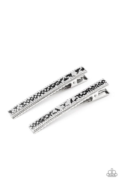 Paparazzi Rhinestone Jungle - Silver Hair Clips