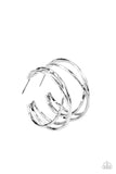 Paparazzi City Contour - Silver Hoop Earrings