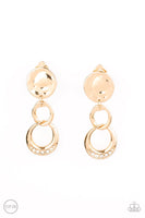 Paparazzi Reshaping Refinement - Gold Clip-On Earrings