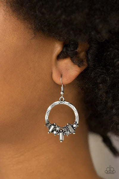 Paparazzi On The Uptrend - Silver Earrings