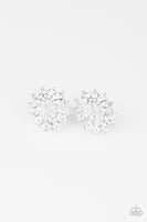 Paparazzi Brighten The Moment - White Post Earrings