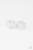 Paparazzi Brighten The Moment - White Post Earrings