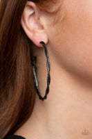 Paparazzi Totally Throttled - Black Hoop Earrings