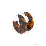 Paparazzi Tropically Torrid - Brown Hoop Earrings