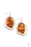 Paparazzi HAUTE Toddy - Brown Earrings