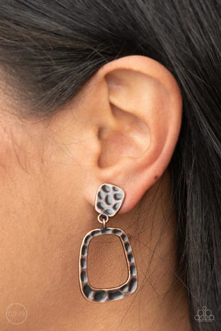 Paparazzi Playfully Primitive - Copper Clip-on Earrings