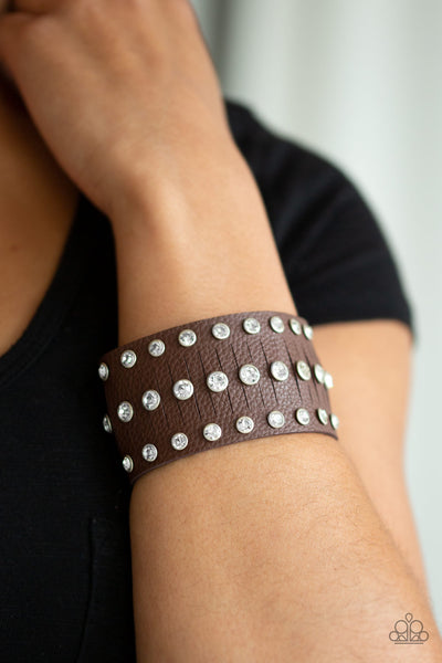 Paparazzi Now Taking The Stage - Brown Wrap Bracelet