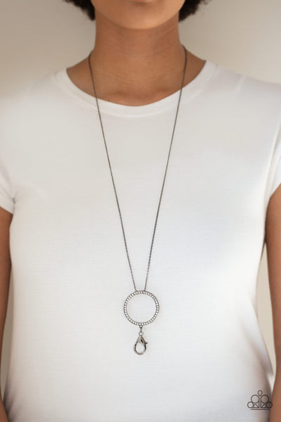 Paparazzi Center Of Attention - Black Lanyard Necklace