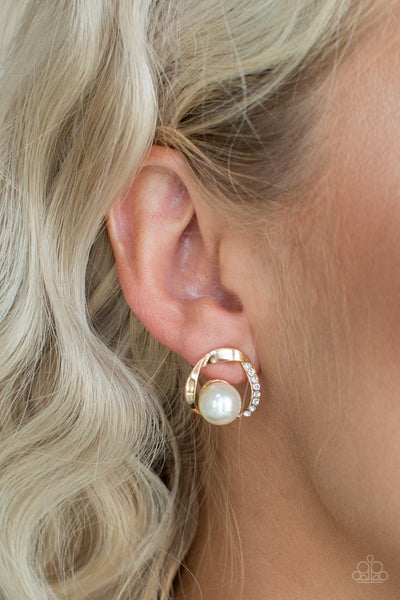 Paparazzi Stylishly Suave - Gold Post Earrings