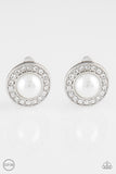 Paparazzi Definitely Dapper - White Clip On Earrings
