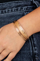 Paparazzi This Girl is on WIRE - Gold Bracelet
