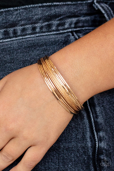 Paparazzi This Girl is on WIRE - Gold Bracelet
