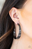 Paparazzi Live Wire - Black Hoop Earrings
