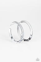 Paparazzi Miami Minimalist - White Hoop Earrings