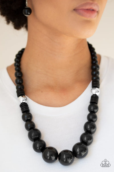 Paparazzi Panama Panorama - Black Wood Necklace
