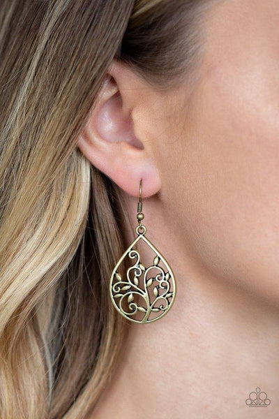 Paparazzi Enchanted Vines - Brass Earrings