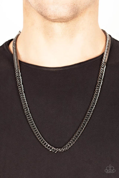 Paparazzi Standing Room Only - Black Men’s Necklace