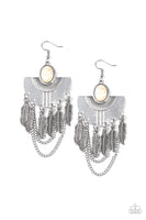 Paparazzi Sure Thing, Chief! - White Earrings