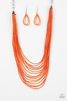 Paparazzi Peacefully Pacific - Orange Necklace