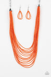Paparazzi Peacefully Pacific - Orange Necklace