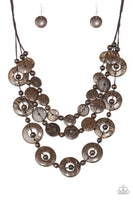 Paparazzi Catalina Coastin - Brown Wood Necklace