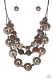 Paparazzi Catalina Coastin - Brown Wood Necklace