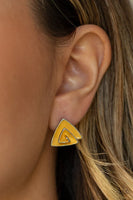 Paparazzi On Blast - Yellow Post Earrings