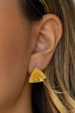 Paparazzi On Blast - Yellow Post Earrings