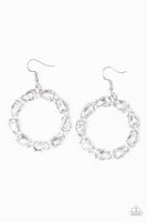 Paparazzi Ring Around The Rhinestones - White Earrings