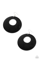 Paparazzi Island Hop - Black Wooden Earrings