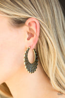 Paparazzi Funky Flirt - Brass Earrings