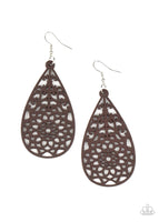 Paparazzi Seaside Sunsets - Brown Wood Earrings