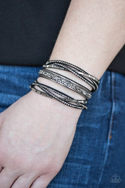 Paparazzi Punk Prowess - Black Wrap Bracelet