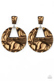 Paparazzi Let HEIR Rip! - Brown Earrings