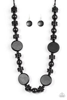 Paparazzi Tiki Tonga - Black Wood Necklace