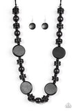 Paparazzi Tiki Tonga - Black Wood Necklace