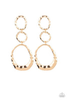 Paparazzi Radically Rippled - Gold Post Earrings