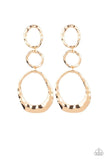 Paparazzi Radically Rippled - Gold Post Earrings