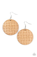 Paparazzi Natural Novelty - Brown Wood Earrings