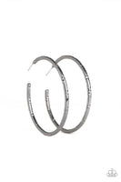 Paparazzi A Double Take - Black Hoop Earrings