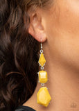 Paparazzi Geo Getaway - Yellow Earrings
