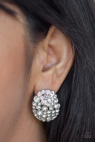 Paparazzi Daring Dazzle - White Post Earrings