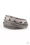 Paparazzi Totally Rockable - Silver Wrap Bracelet