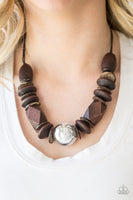 Paparazzi Grand Turks Getaway - Brown Wooden Necklace