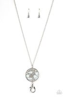 Paparazzi Iridescently Influential - White Lanyard Necklace