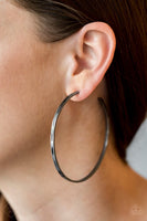 Paparazzi Full On Radical - Black Hoop Earrings