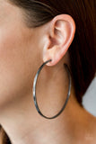 Paparazzi Full On Radical - Black Hoop Earrings