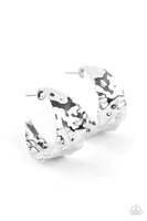 Paparazzi Put Your Best Face Forward - Silver Hoop Earrings